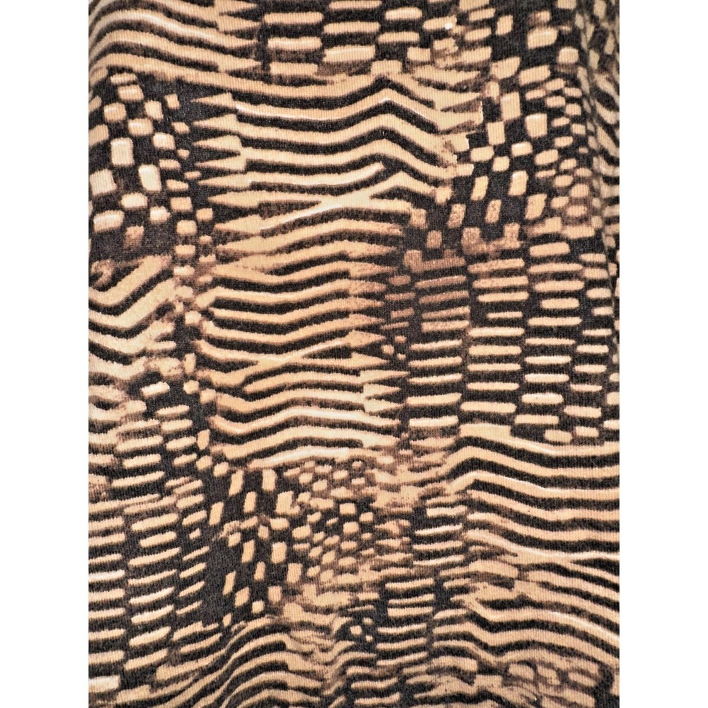 Chicos Brown Abstract Geometric Print 3/4 sleeve Cotton Top Sz 2 (L) 100% Cotton - Picture 3 of 5